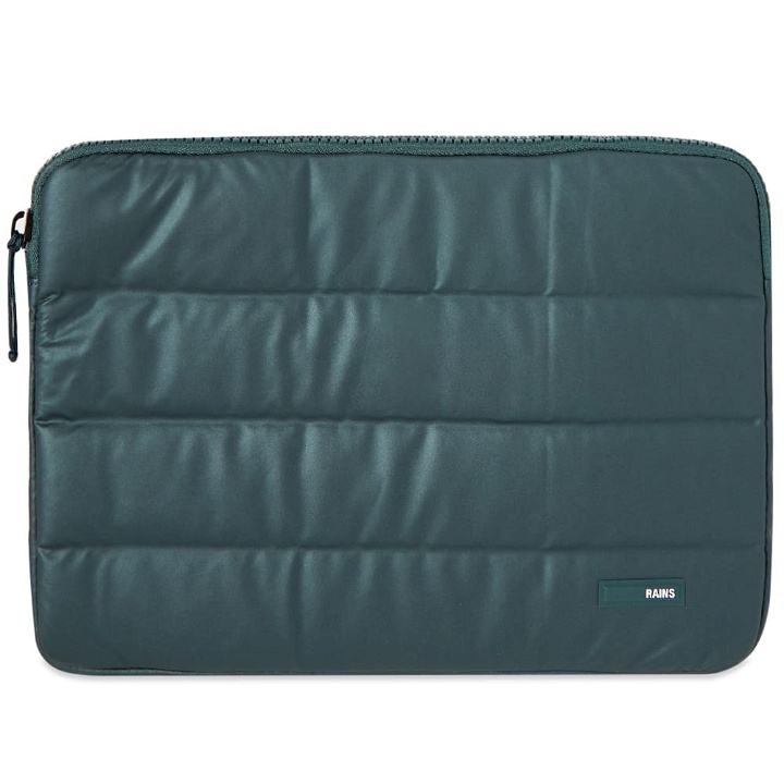 Photo: Rains Men's Laptop Cover Quilted 13” in Silver Pine