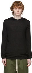 Rick Owens Black Cashmere Pleat Hoodie