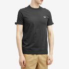 Fred Perry Men's Authentic Taped Ringer T-Shirt in Night Green