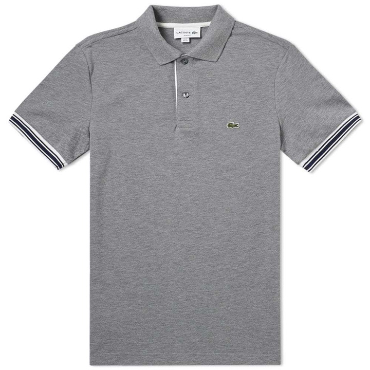 Photo: Lacoste Tipped Sleeve Polo Grey