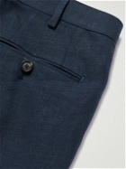 De Petrillo - Straight-Leg Linen Suit Trousers - Blue