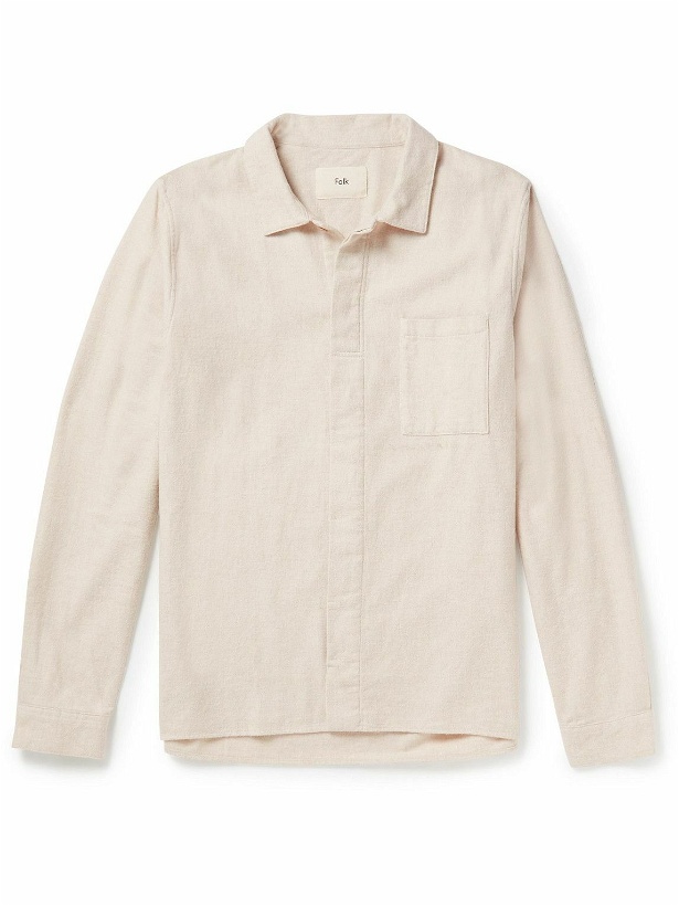 Photo: Folk - Cotton-Blend Twill Shirt - Neutrals