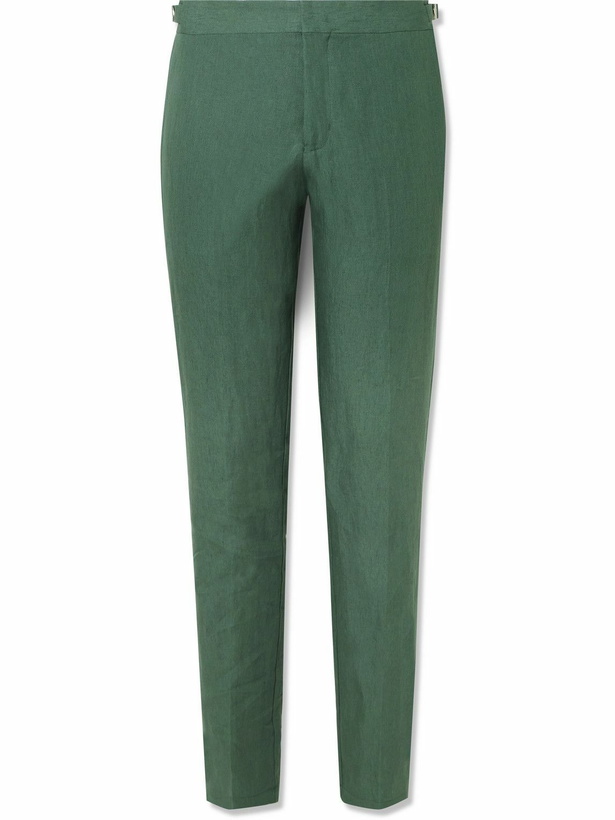 Photo: Orlebar Brown - Griffon Tapered Linen Trousers - Green