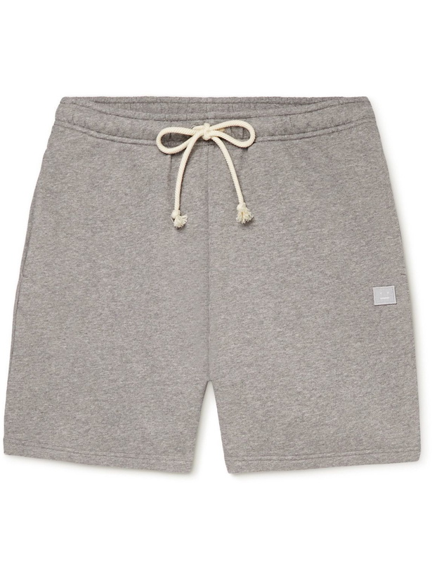 Photo: Acne Studios - Forge Straight-Leg Cotton-Jersey Drawstring Shorts - Gray