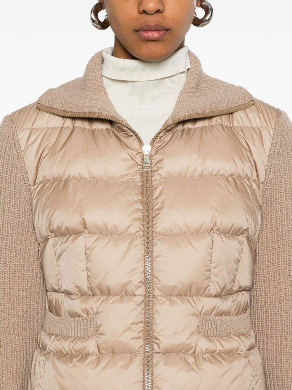 Moncler Padded Wool Zip-Up Cardigan