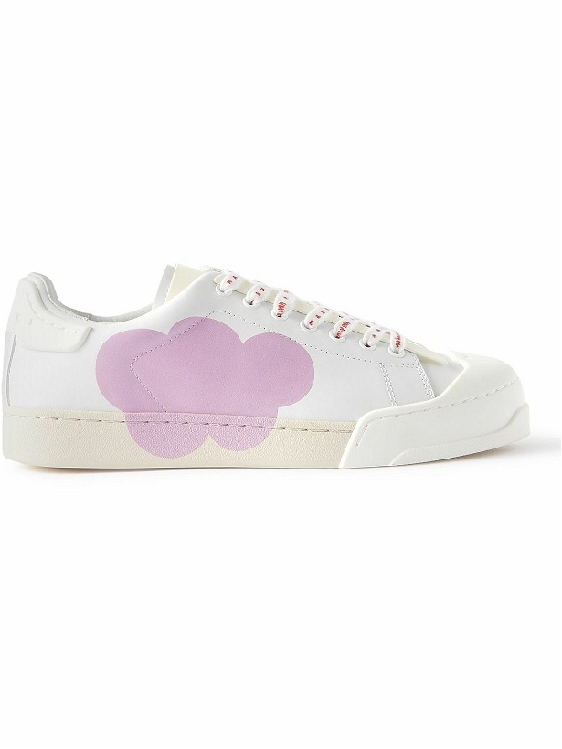 Photo: Marni - No Vacancy Inn Dada Rubber-Trimmed Printed Leather Sneakers - Pink