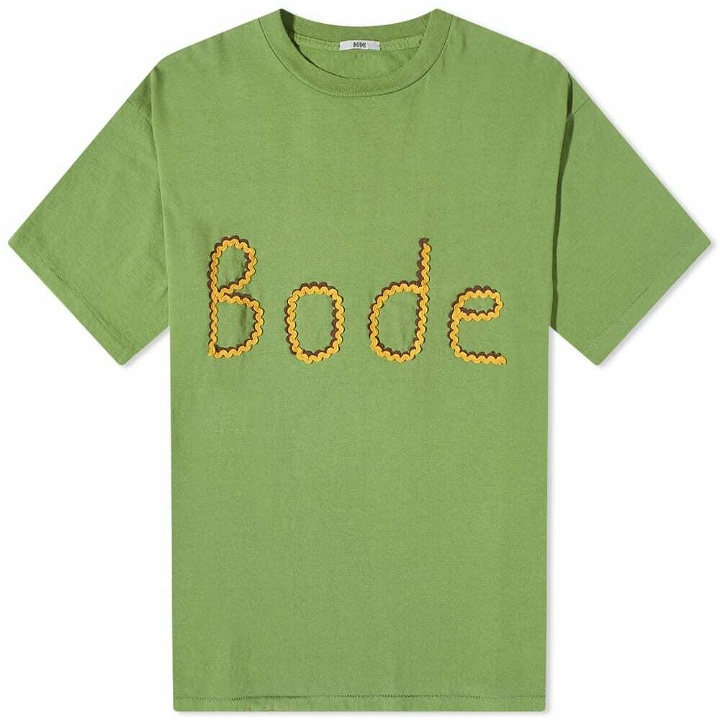 Photo: Bode Men's Rickrack Embroidered Logo T-Shirt in Green