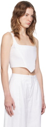 Staud White Vaga Tank Top