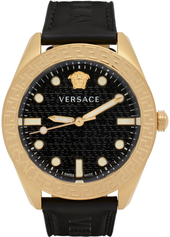 Photo: Versace Black Greca Dome Watch