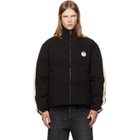 Palm Angels Black Tree Logo Cord Track Down Jacket
