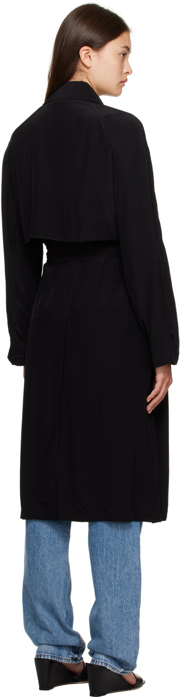 Theory Black Double-Breasted Trench Coat