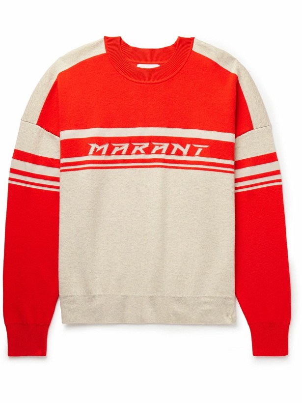 Photo: Marant - Colby Colour-Block Intarsia-Knit Sweater - Red