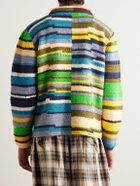 The Elder Statesman - Striped Crocheted Organic Cotton Jacket - Green
