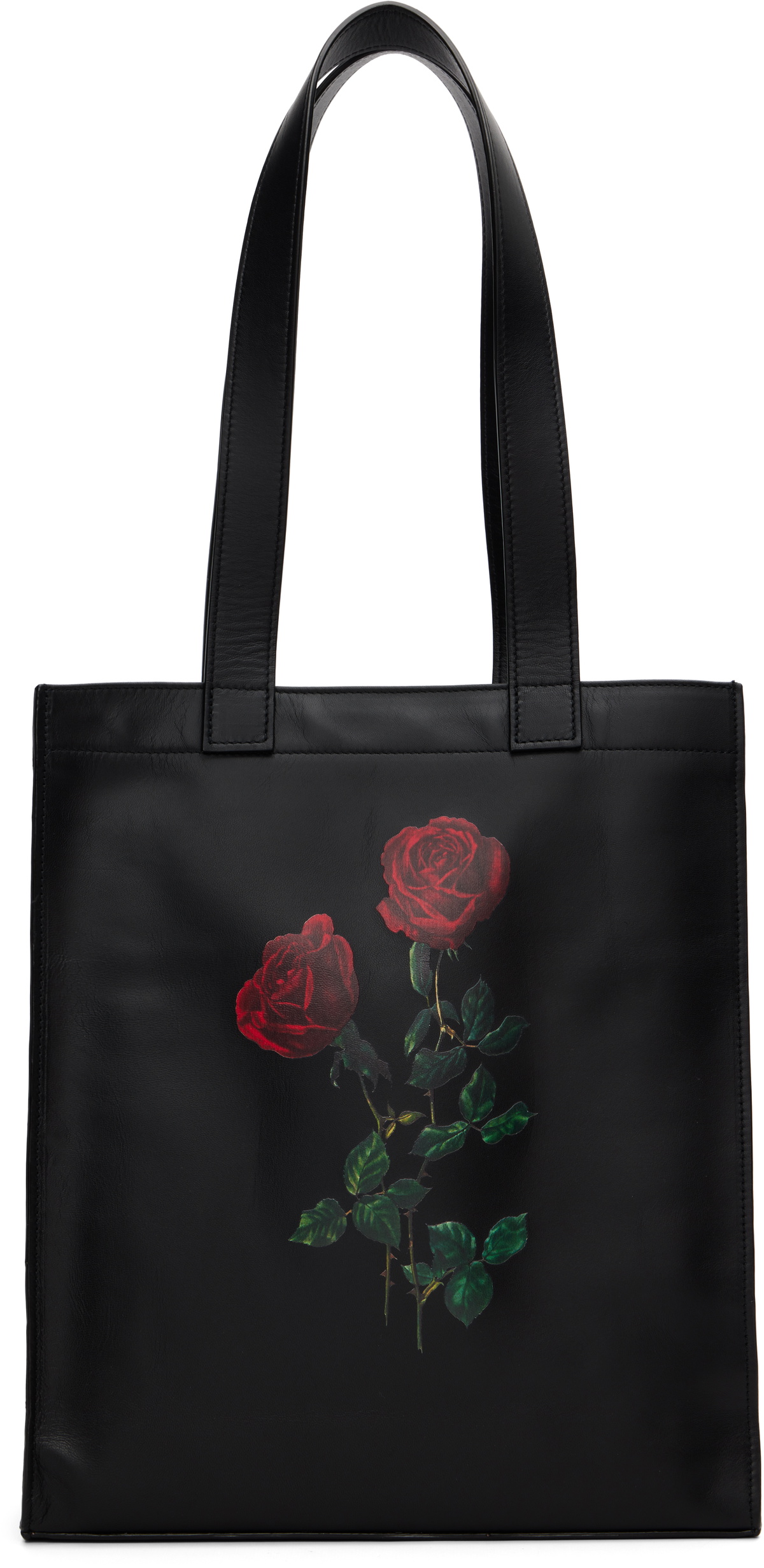 Ernest W. Baker Black Patched Rose Tote Ernest W. Baker