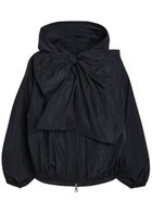 Moncler Pecher Bow-effect Hooded Shell Jacket Dark Blue