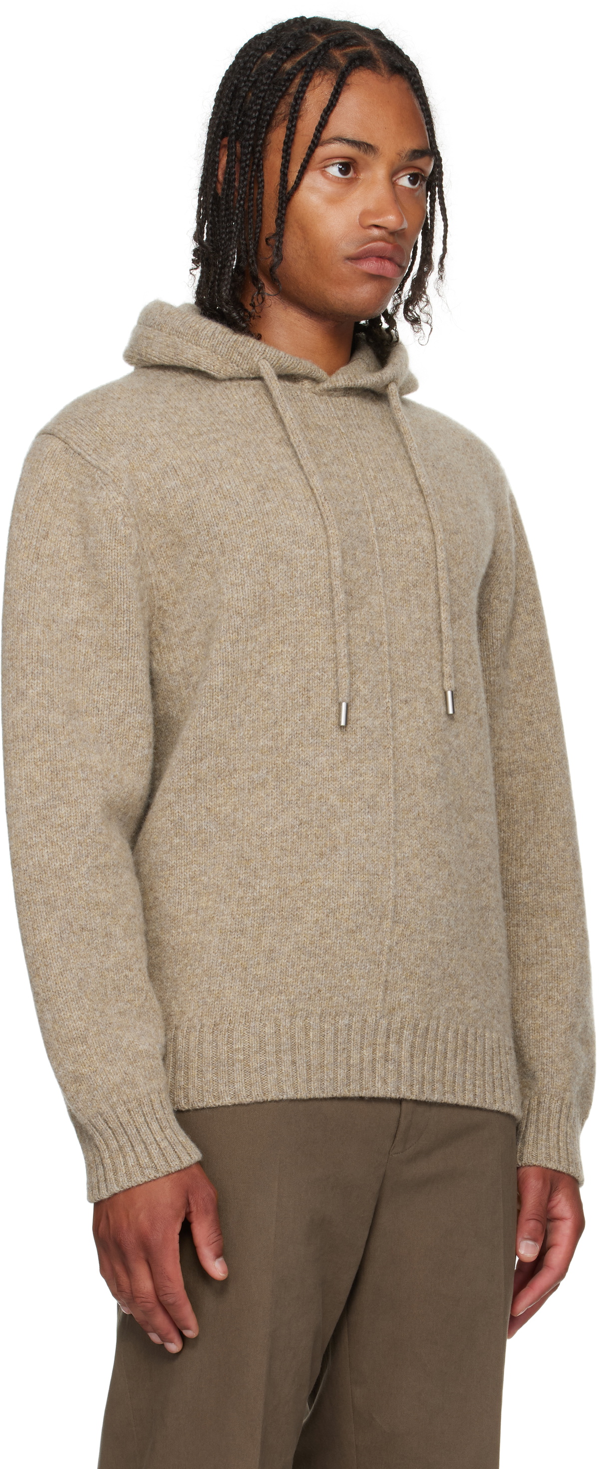 Ferragamo Beige Knit Hoodie
