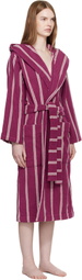 Tekla Purple Terry Hooded Bathrobe