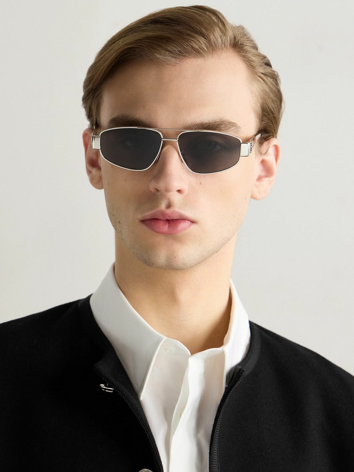 CELINE - Aviator-Style Silver-Tone Sunglasses
