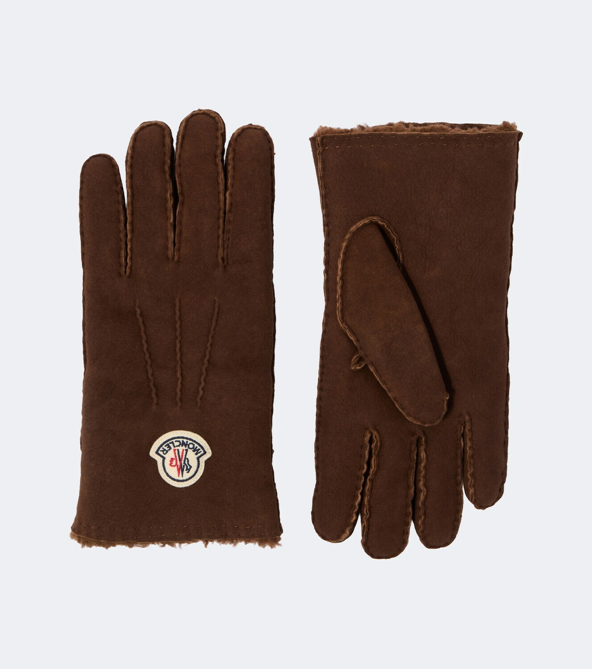 Moncler Shearling-lined suede gloves