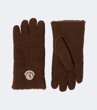 Moncler Shearling-lined suede gloves