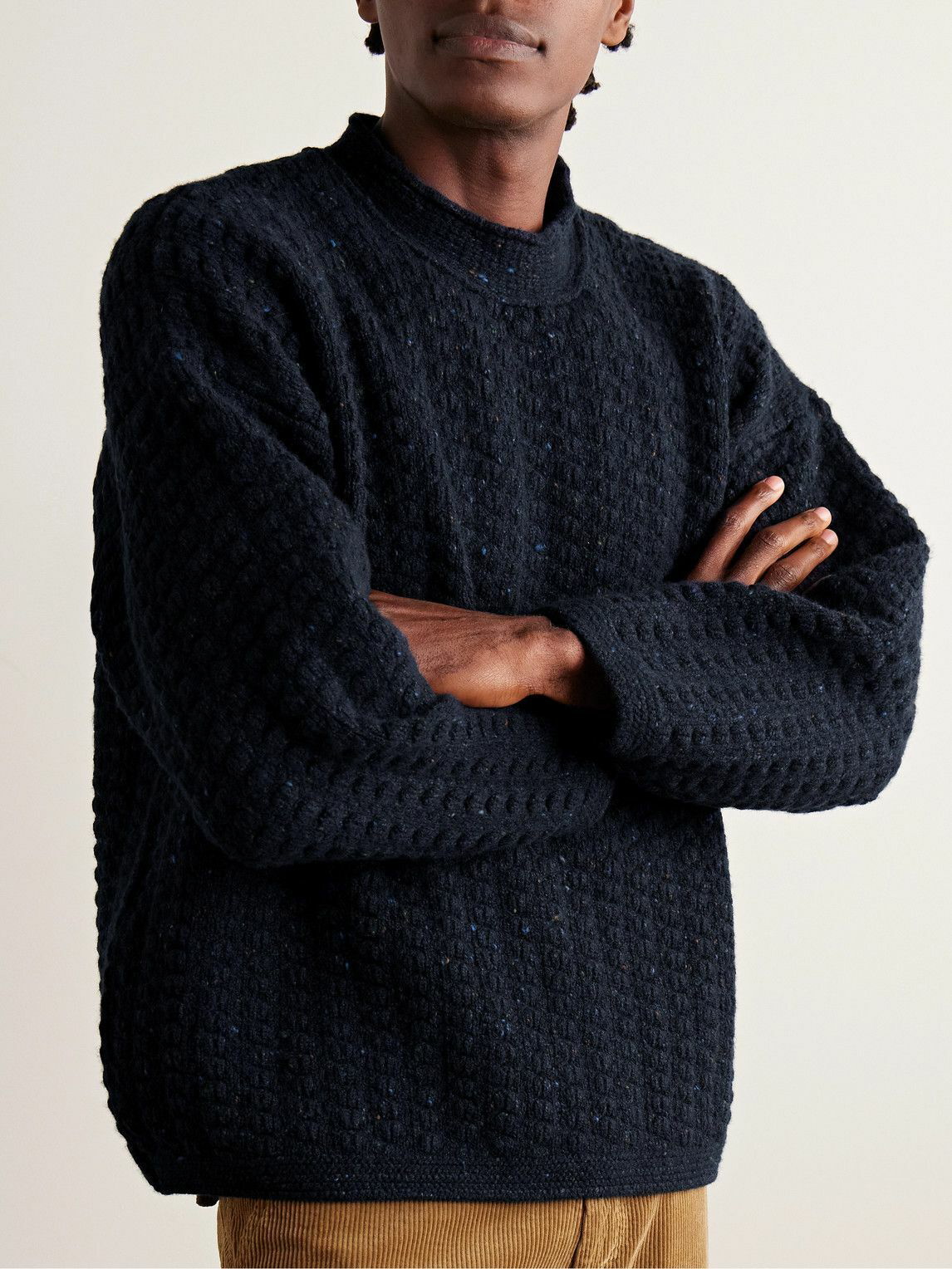 Inis Meáin - Donegal Merino Wool and Cashmere-Blend Mock-Neck Sweater ...