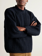 Inis Meáin - Donegal Merino Wool and Cashmere-Blend Mock-Neck Sweater - Blue