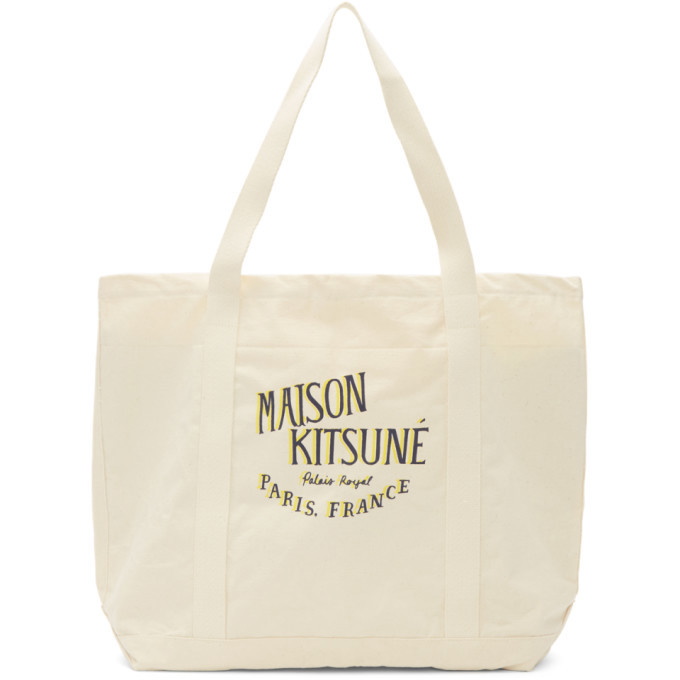 Photo: Maison Kitsune Off-White and Yellow Palais Royal Shopping Tote