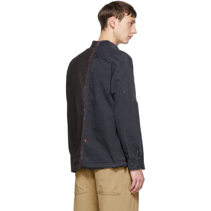 John Elliott Black Distorted Military Shirt John Elliott