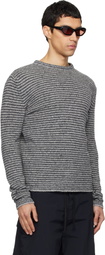 ERL Gray Thin Wool Crewneck Sweater