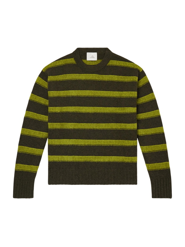Photo: The Elder Statesman - Ridgeline Striped Cashmere-Blend Sweater - Green