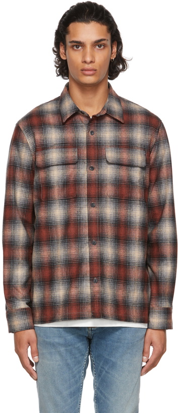 Photo: Nudie Jeans Red Wool Shadow Check Sten Shirt