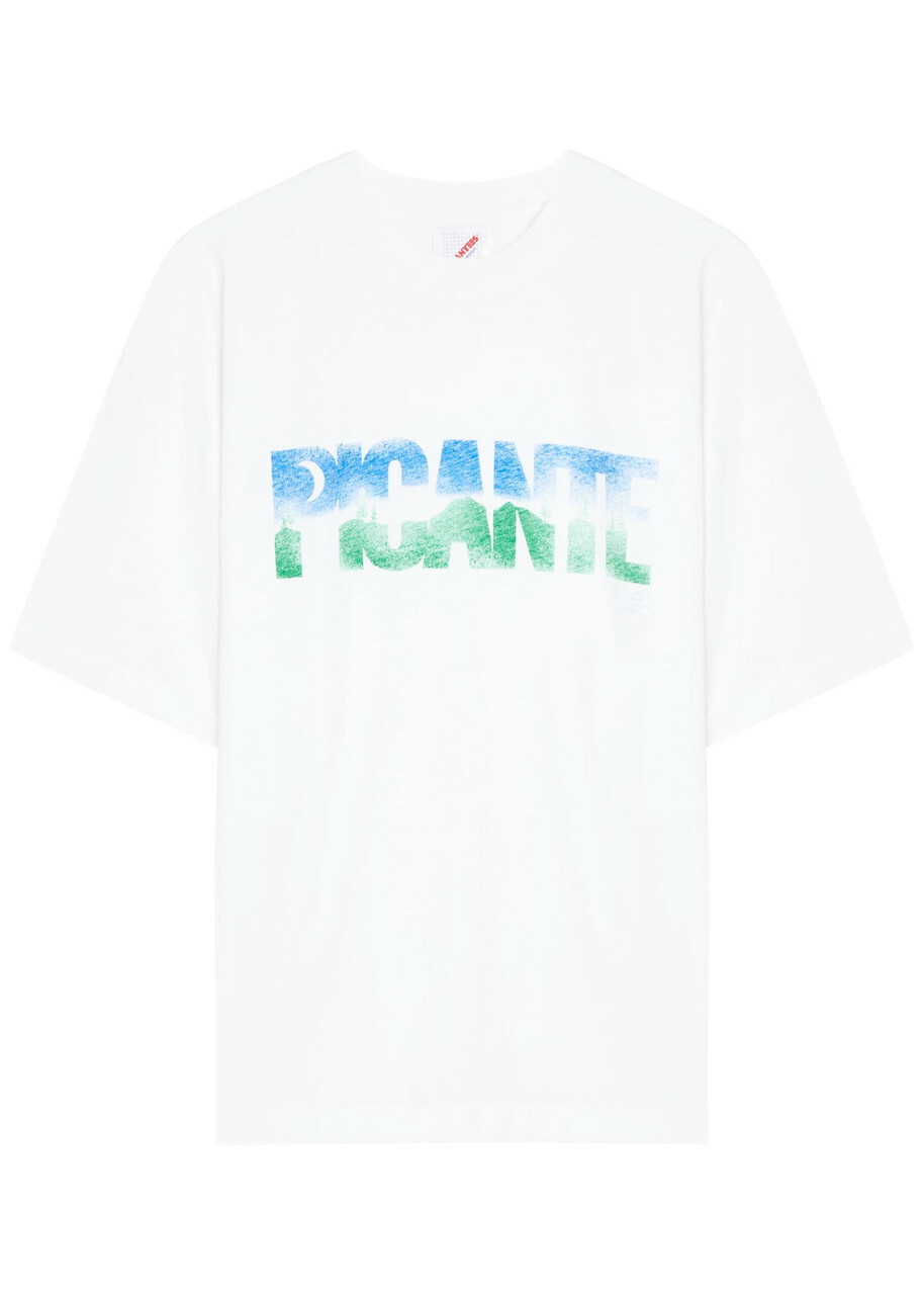 Picante Peace Printed Cotton T-shirt White