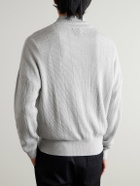 Oliver Spencer - Brice Ribbed Organic Cotton and Merino Wool-Blend Half-Zip Sweater - Gray