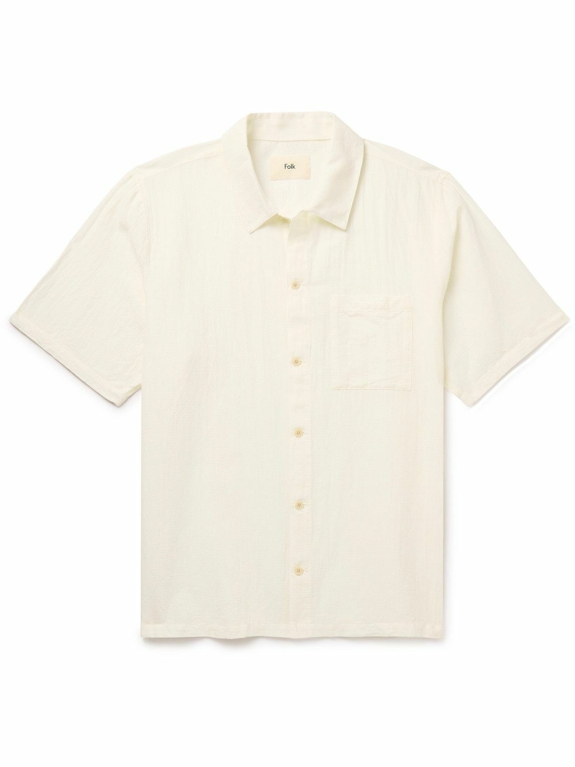 Photo: Folk - Gabe Cotton and Linen-Blend Shirt - Neutrals