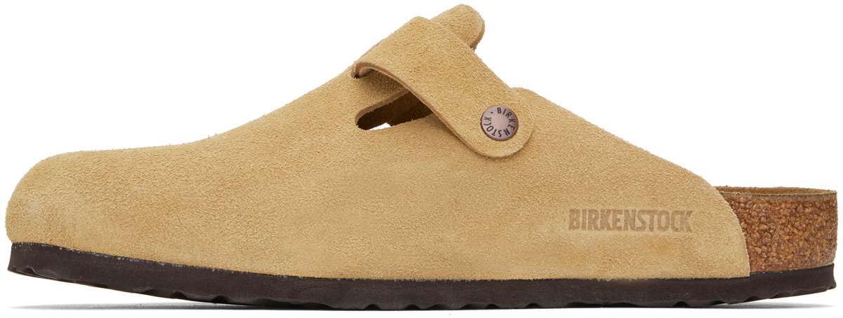 Birkenstock Beige Regular Boston Slip-on Loafers