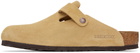 Birkenstock Beige Regular Boston Slip-on Loafers