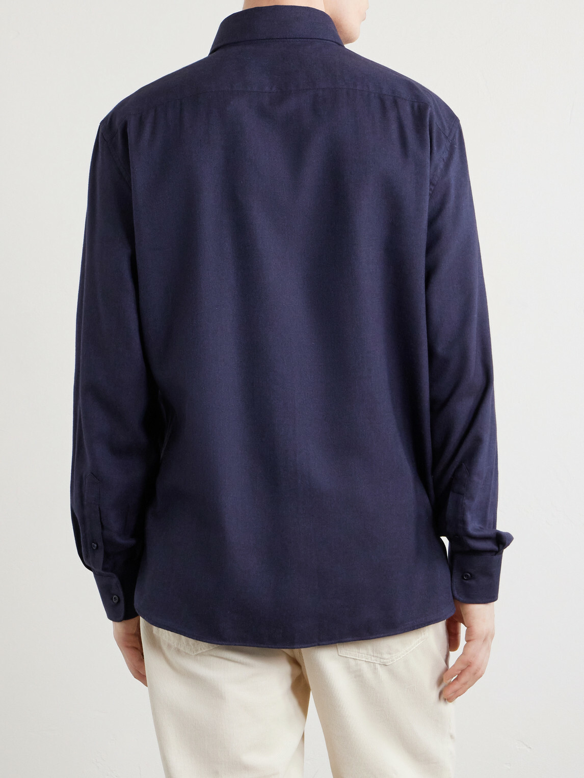 Brunello Cucinelli - Herringbone Cotton and Lyocell-Blend Shirt - Blue