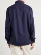 Brunello Cucinelli - Herringbone Cotton and Lyocell-Blend Shirt - Blue
