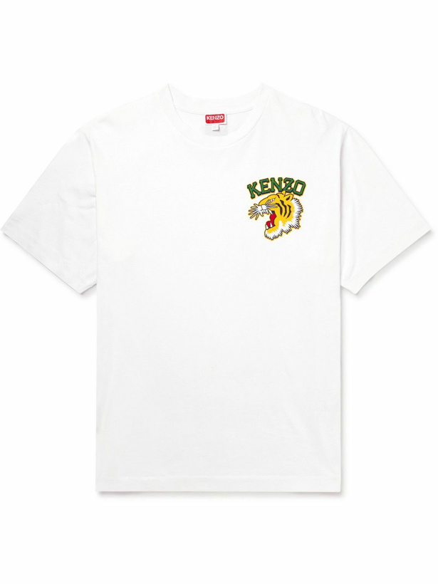 Photo: KENZO - Varsity Jungle Logo-Print Cotton-Jersey T-Shirt - White