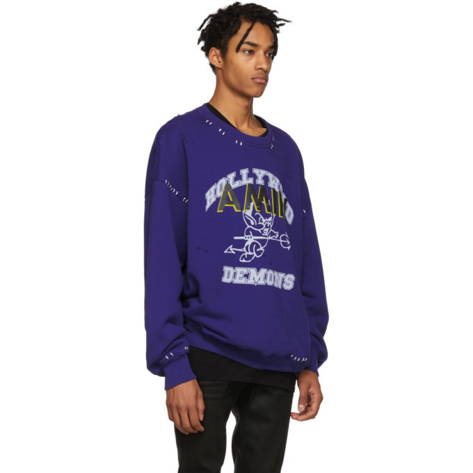 Amiri Blue Oversized Team Logo Sweatshirt Amiri
