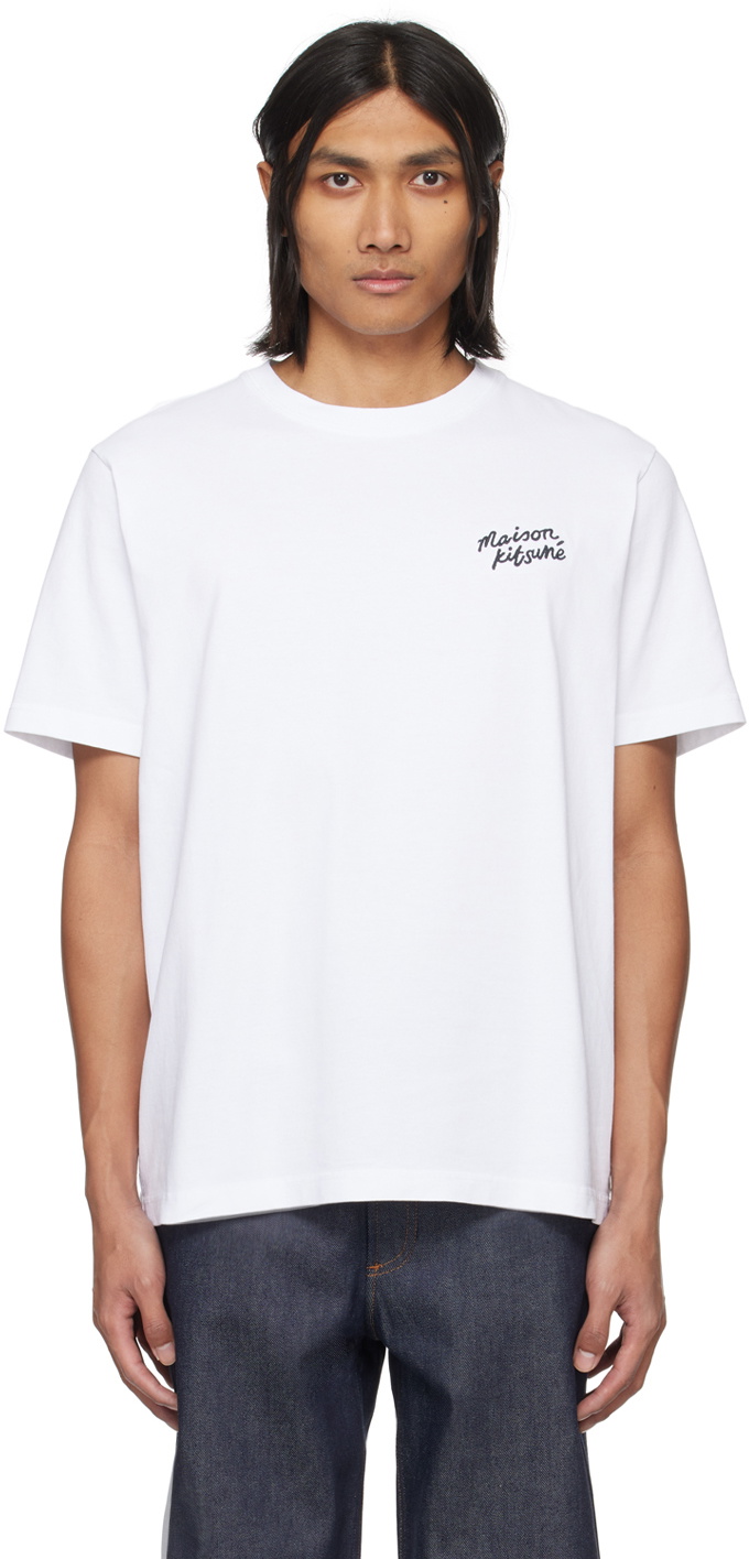 Maison Kitsuné White Handwriting T-Shirt Maison Kitsune