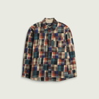 FrizmWORKS Men's Madras Patchwork Relaxed Shirt in Beige