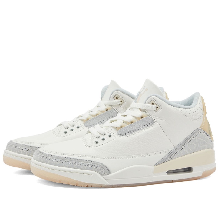 Photo: Air Jordan 3 Retro Craft Sneakers in Ivory/Grey Mist/Cream