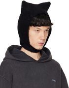Coperni Black Knitted Horn Balaclava