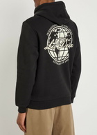 Les Deux Ben Globe Hooded Cotton Sweatshirt Black