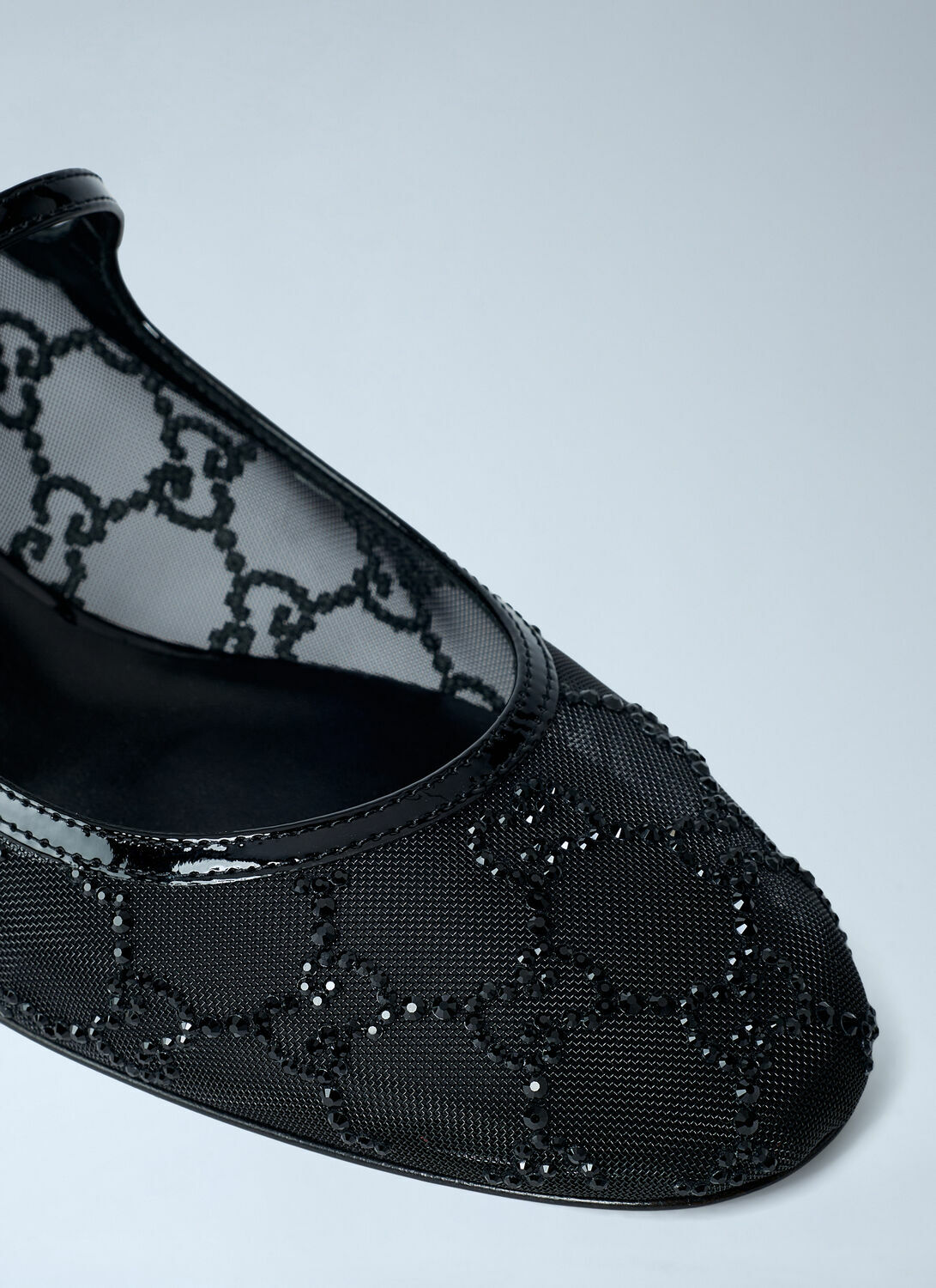 Gucci Embellished GG Ballerina Flats
