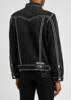 True Religion Jimmy Panelled Denim Jacket Black
