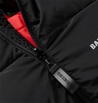 Balenciaga - Logo-Print Striped Quilted Padded Shell Jacket - Black