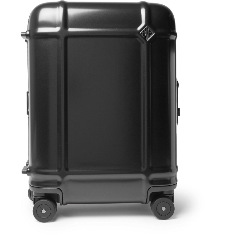 Photo: Fabbrica Pelletterie Milano - Globe Spinner 55cm Leather-Trimmed Polycarbonate Carry-On Suitcase - Black