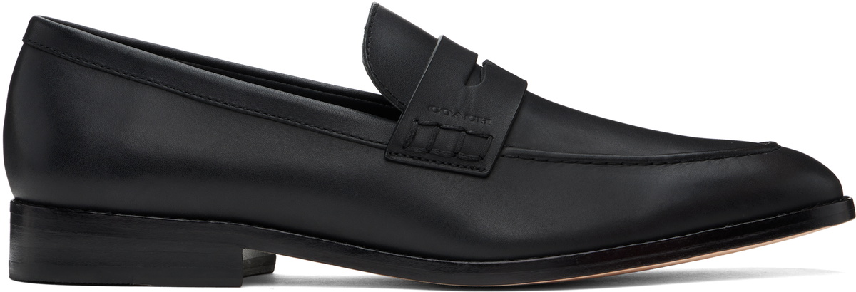【関税込み】Coach 1941 スリッパ & ローファー Coach 1941 Black & Grey Leather Coin Driver Loafers Coach 1941